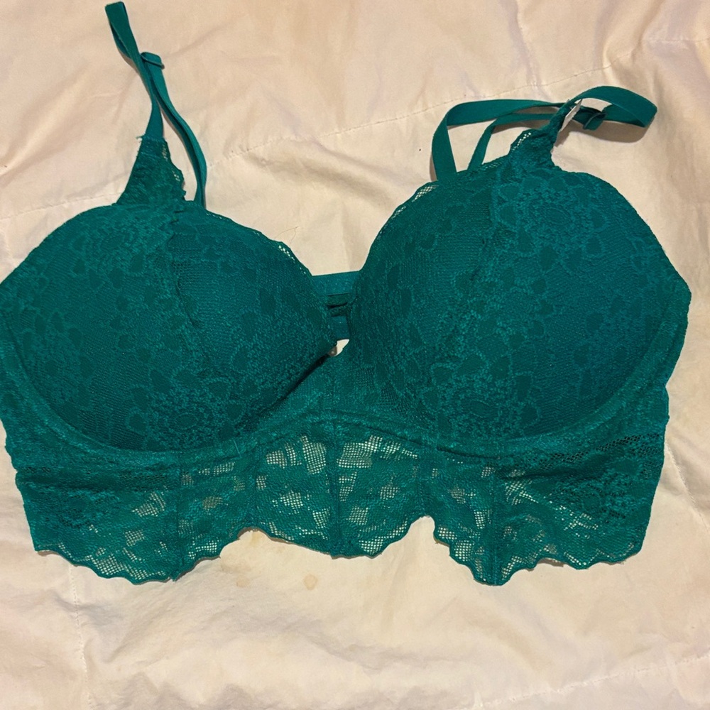 PINK NWT Green Lace Bralette size Medium